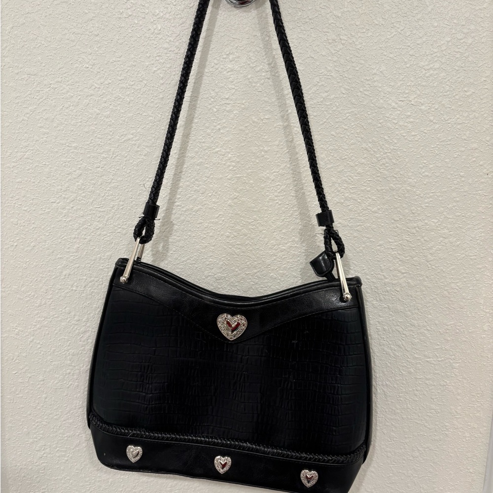 Black Heart-Embellished Women's Bag